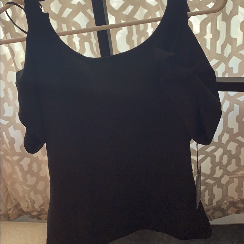 Black Vince Camuto Open Shoulder Top NWT